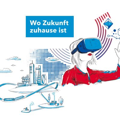 Bild mit der VR-Brille aus dem Fortschrittsbericht zur Digitalstrategie 