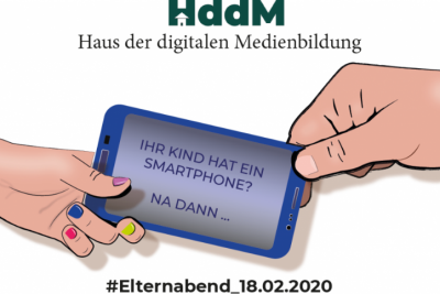 Haus der digitalen Medienbildung: Logo und Einladung zu einer Veranstaltung