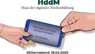 Haus der digitalen Medienbildung: Logo und Einladung zu einer Veranstaltung